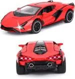 ATRI Die-Cast Metal Car Model 1: 24 Lamborghini Sian Pull Back Pack of 1 Red