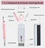 GLITZKIVA 7 in 1 Electronic Cleaner Kit, Keyboard Cleaner Kit with Brush, 3 in 1 Cleaning Pen for AirPods Pro, Multifunctional Cleaning Kit for Earphone, Keyboard, Laptop, Phone, PC Monitor