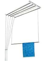 Rainbow Drywell Black And Silver Stainless Steel Luxury 5 Pipes Cloth Dryer Hanger 6 Feet