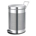 SHIVOM STEELS stainless steel Perforated Pedal bin with plastic bucket- 5L (7