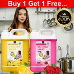 Bliss & Blush Dish wash Liquids Yellow 5Liter & Pink 5Liter Combo pack| Natural, Plant Based| Biodegradable| Non Toxic