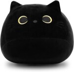 TECHMAX 3D Black Cat Plush Pillow - 54 CM - BLACK