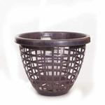 Plastic Multipurpose Vessel Basket for Kitchen| Dish Rack - Big , Round (Black)