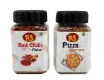 K3 Masala Red Chilli Flex (50g), Pizza Seasoning Spice Mix(50g) (Pack of 2)