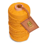 FLOPPYE Macrame Cords | 3mm | 3 ply | Twisted | 50 Meters | Macrame Cords Pari (YELLOW)