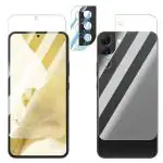 FCS PET Glossy Screen Protector for Samsung Galaxy S21 FE 5G | Self Healing Flexible Glossy Unbreakable Soft Hydrogel Film Anti-Scratch Glossy Screen Guard | Front + Back + Camera (Glossy)