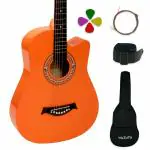 Medellin Acoustic Guitar (with guitar learning course) Neon Orange (Combo, Strings, Bag, Picks and guitar course)