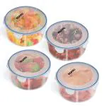 Agaro Airtight Container, Food Storage Container With Lid, Multipurpose Kitchen Container, Round Plastic Body, Bpa Free, 400Ml, Pack Of 4