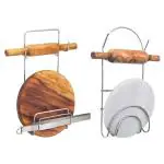 Oc9 Stainless Steel Chakla Belan Stand for Kitchen (Pack of 2)