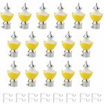 INKART ABS + Stainless Steel Curtain Bracket Parda Holder with Support 1 Inch Rod Pocket Finials designer Window Rod Support Fittings (Yellow Colour, Pack 16)
