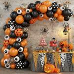 Jagmag Halloween Orange, Black and White Horror Eyes Theme Foil Balloons