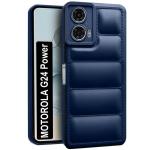 Fashionury Back Cover for Motorola Moto G24 Power | Matte Soft Case | Liquid Silicon Puff Case for Motorola G24 Power/Moto G24 Power with Camera Protection | (Blue)