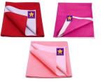 naughty baby Fleece Baby Bed Protecting Mat Combo (Red, Rani Pink, Salmon Rose, Small)