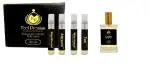 Europa Products Long-Lasting Scents in a Gift Set - A Combo Pack of 4 Pocket Perfume Sprays for Men and LOVE by Europa Products 50ML for Women - Featuring Eau de Parfum, Attar, Cologne, Deodorant, and Body Spray for Him and Her.