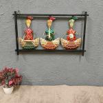 Indian Craft Houses Iron Handmade 3 SARDAR FRAME PAINTING WALL DECOR home showpiece (26x3x15x) Inch