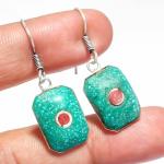 SHREE HANUMAN ENTERPRISES Amazonite, Coral Silver Handmade Jewelry Earring 1.56