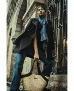 Saanjh Straw, Hemp Straw Tote With Hemp Handle