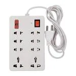 CADEAU Extension Board 3 Meter longwire with 6 Socket 2-pin 2 socket 3-pin and 1 Master Switch Combo ( Pack of 1)
