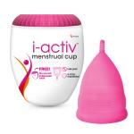 i-activ Menstrual Cup for Women with free sterilizer case | Large Size | 8-10 hrs protection