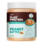 Max Protein Peanut Butter Spread Crunchy - Unsweetened (Pack of 1), 1Kg
