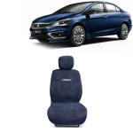 Kingsway Towel Fabric Car Seat Covers for Maruti Suzuki Ciaz, 2018 Onwards Model, Material: 100% Cotton, Color : Grey, Complete Set of All Seats (Car Specific Front + Rear Seat Covers)