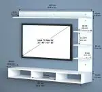 Anikaa Tyson Engineered Wood Wall Mounted TV Entertainment Unit (White) - Ideal for Upto 55