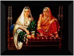 Saf Sanfk33404 Black Rajasthani Traditional Woman Wall Décor Painting - 14 X 11 Inch (Pack Of 1)