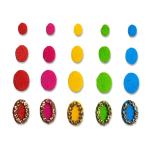 Comet Busters Multicolor Oval Fancy Bindi Pack for Women (5mm, 7mm, 9mm, 10mm) (BIN2013) Pack of 1