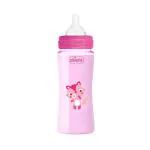 Chicco Well-Being 330ml Baby Coloured Feeding Bottle (Pink)