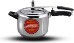 Carnival Silver And Black Stainless Steel Pressure Cooker - 5 L