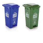 ARISTO Plastic Pedal Garbage Waste Dustbin 45 LTR (Green/Blue) (Green, Blue, Pack of 2)