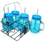 INDUSBAY Blue Glass Jars & Containers