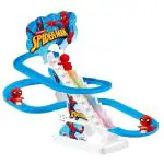 Ktrs Enterprise Spider Man Climbing Toys,Electric Spider Man Chasing Race Track Game Set, Playful Roller Coaster Toy With 3 Spider Man Led Flashing Lights & Music Button
