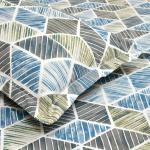 Haus & Kinder 100% Cotton Queen Size Bedsheet for Double Bed, 1 Cotton Bed Sheet Double Bed (90 X 100 Inches) with 2 Pillow Covers | 186 TC Bed Sheet Double Bed Cotton | Prism Delight (Blue)