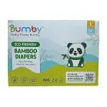 Bumby Hushy Mushy Bumby Premium Organic Bamboo Diapers | Hypoallergenic, Rash Free, Super Dry, Quick Absorb, Ultra Soft for Sensitive Skin Organic Diapers | Premium Eco-Friendly Bamboo diapers (L, 26)