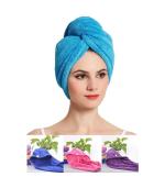 DealGuru Microfibre Magic Hair Wrap Bath Essentials Hair Wrapper Hair Towel Absorbent Towel Hair-Drying Quick Dry Shower Caps turbn 1 PCS