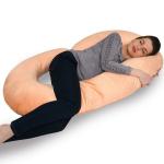 Mothersyard Full Body C Shape Maternity/Pregnancy Pillow - Baby Nursing Cushion & Maternity Pillow for Pregnant Women Made of 100% Velvet Pillow Cover - Peach