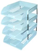 Omega 1745PP EXCEL Office Tray (Set of 4 Tray) Grey Use For Letter Tray/Files Tray/Documents Tray/Folder Tray etc.