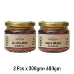 Nature's Trunk-Green Mango Pickle (Aam Ka Achar) | Achar Mango with Rich Anti-oxidants & Nutrients | Traditional, Homemade, and Healthy (Avakaya) with No Added Preservatives - (Pack of 2)(300G Each)