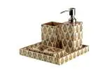 Divine Home Wood Bathroom Accessory Set (Pack Of 4)