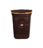 Chairman Durable Brown Plastic Laundry Basket with Lid