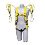 ETS Handpro Industrial Safety Belt Harness Full Body Fall Protection with Scaffolding Hook Double Lanyard Unisex Full Body Adjustable Climbing Harness Safety Belt (2)