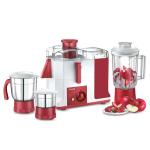 Prestige Platina 550 W Juicer Mixer Grinder, 3 Jars (1600 ml, 600 ml, 300 ml) (Red, White)