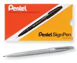 Pentel Arts 2.0 MM Fibre Tip Water Based Sign Pen | Non-refillable | Ideal For Modern Calligraphy & Decorative Writing | Ink Colour - Grey | Pack of 12