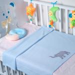 Baby Moo Elephant Blue Waffle Blanket