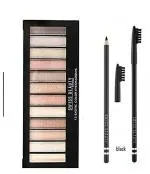 AVARS Eye Shadow Palette 9 Professional Swiss Beauty and Eyebrow Pencil Black