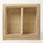 Habere India-All the Cultures Fabricating India Store Beige Rectangular Wicker Basket with Partition and Channel, 22.5 x 20 x 6 inch