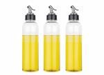 NETWET Leak-Proof Plastic Finish Unbreakable Oil Storage Dispenser for Easy Pouring Transparent,1000ml (Pack of 3)