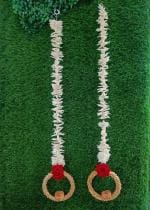 Homeleven Wall Hangings for Diwali Door Decoration, Home Living Temple Decor, Handmade Jhumki Style Rose Gajra Wall hangings with tea light holder Pack of 2