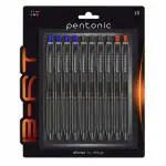 Pentonic BRT Ball Pens, 10 Pens Set, 0.7 mm Tip, Assorted Ink (Pack of 1)